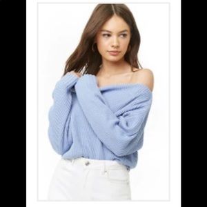 Off the shoulder crop sweater